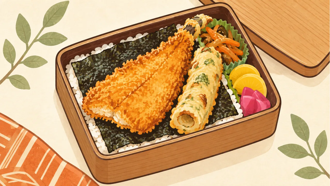 のり弁当のイメージイラスト（実際の商品・店舗とは異なります）