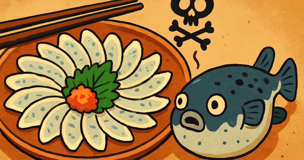 ふぐ刺身のイラスト
