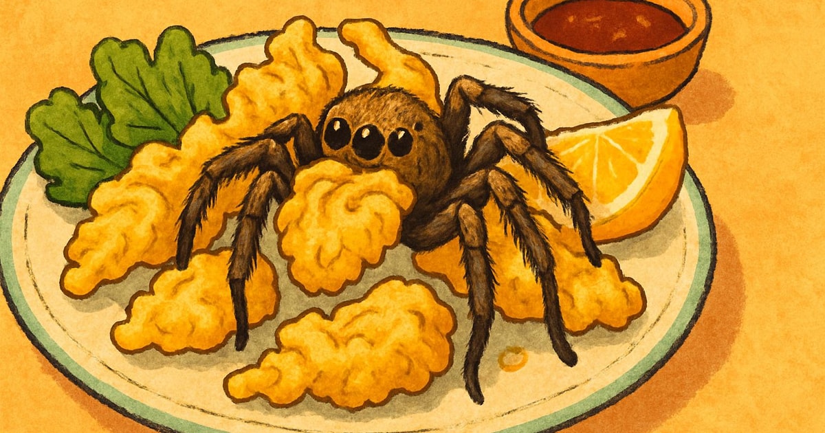 ジャンピングスパイダー天ぷらのイラスト